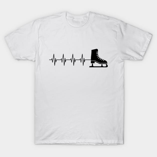 Ice Skater Heartbeat T-Shirt by KC Happy Shop